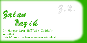 zalan mazik business card